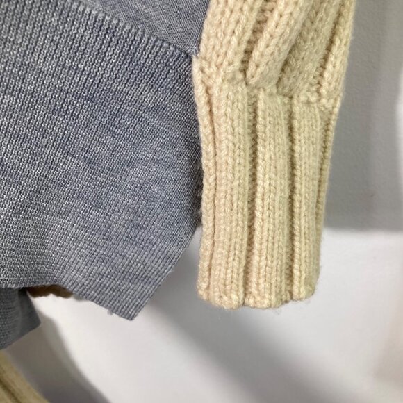 Womens Tory Burch‎ Turtleneck Cable Knit Sweater Tan Gray S - Picture 6 of 10